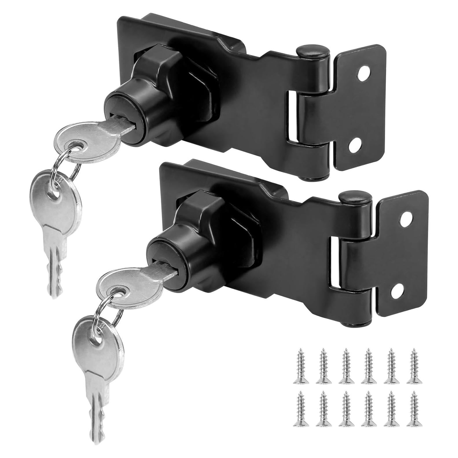 Cerraduras de Hasp Kyuionty 2 Pcs 65x32mm con Llave Negra