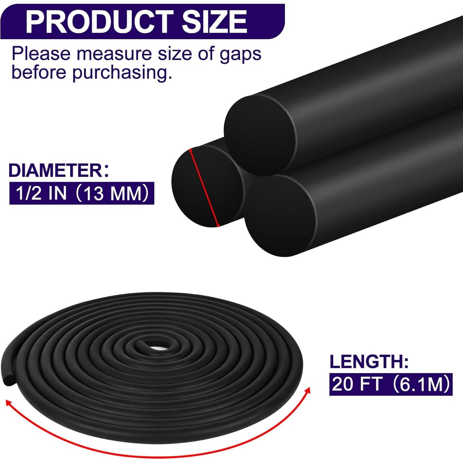 Varilla de Respaldo EPDM ToLanbbt 13mm x 6.1m para Sellado