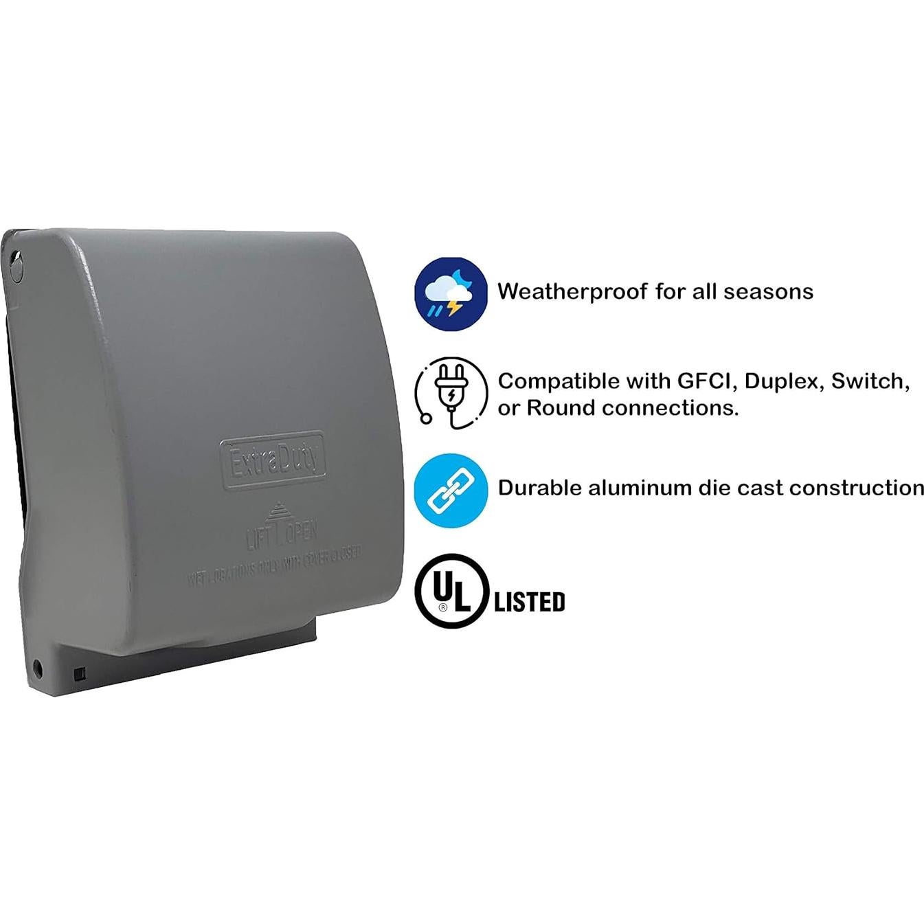 Cubierta de Receptáculo Exterior Metálica Sealproof 2 Gang