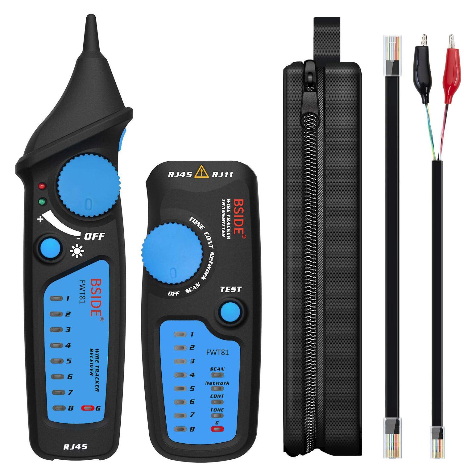 Probador de Cable de Red BSIDE FWT81 con Linterna y Doble Perilla