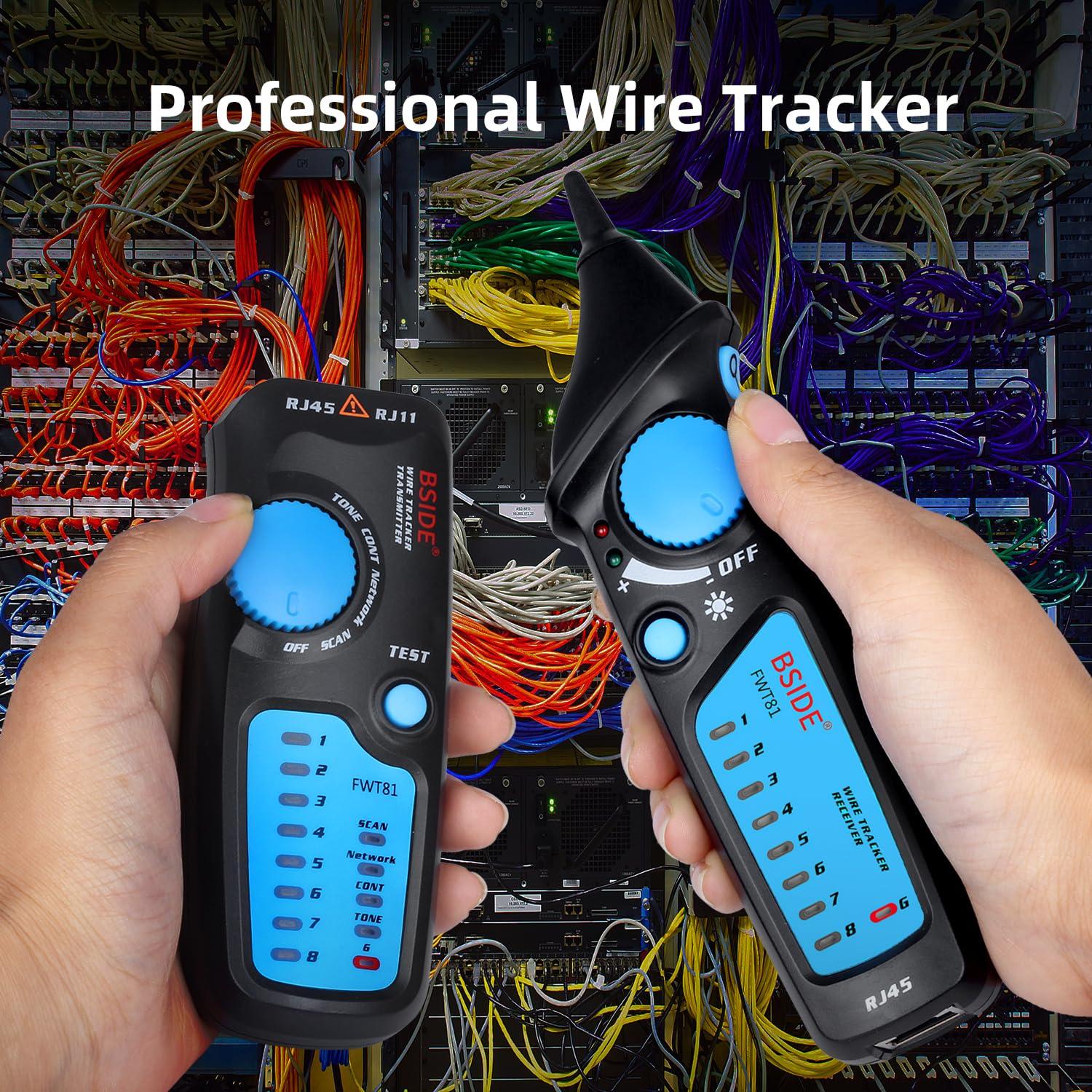 Probador de Cable de Red BSIDE FWT81 con Linterna y Doble Perilla