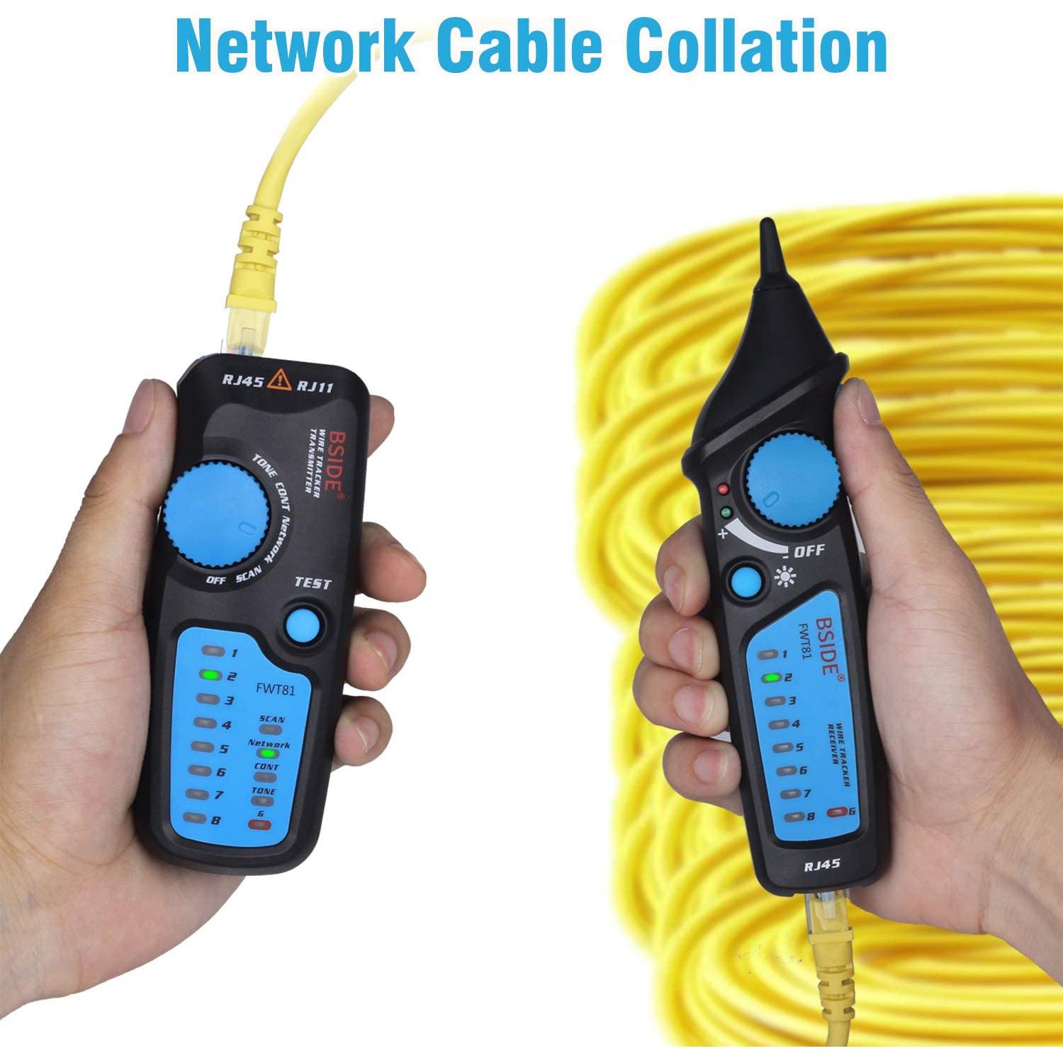 Probador de Cable de Red BSIDE FWT81 con Linterna y Doble Perilla