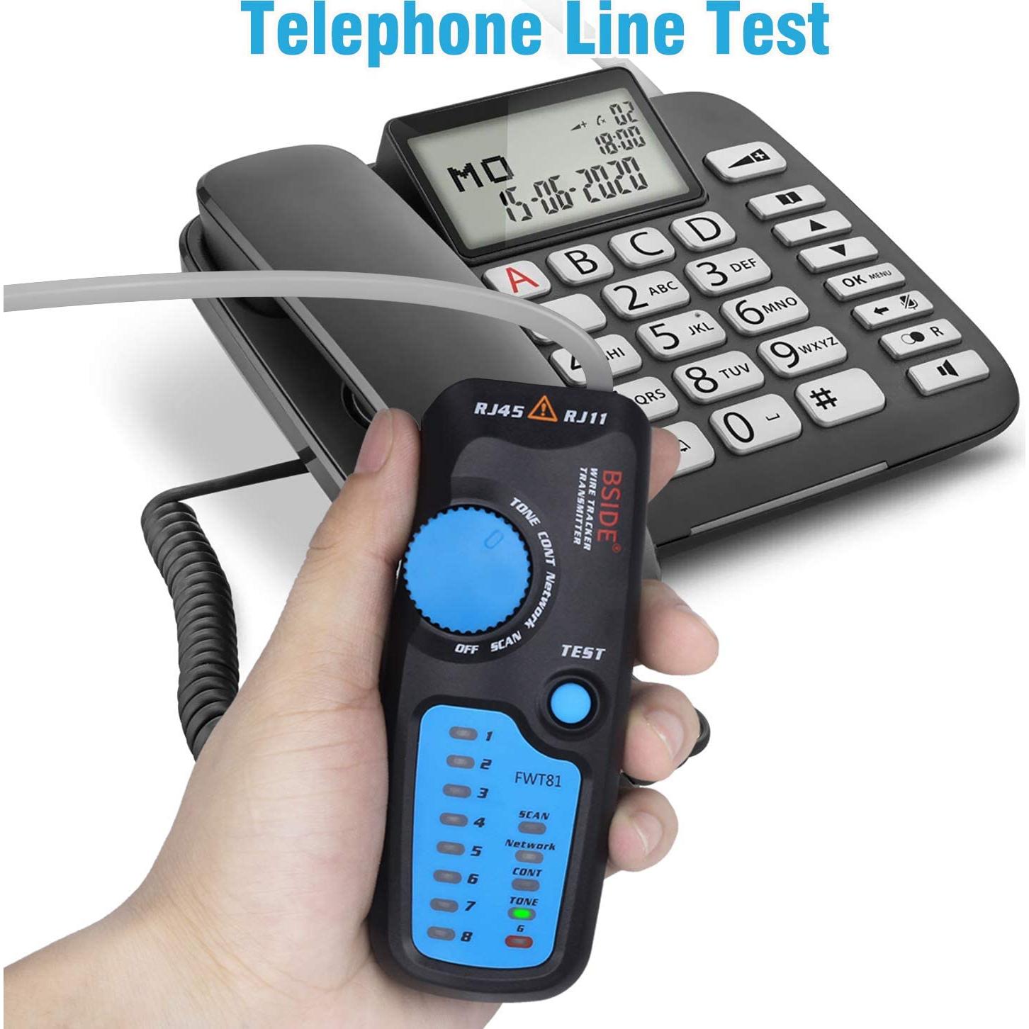 Probador de Cable de Red BSIDE FWT81 con Linterna y Doble Perilla