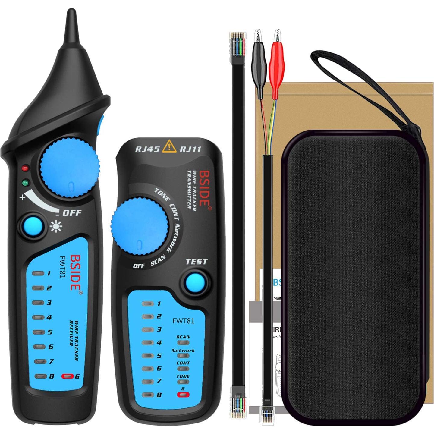 Probador de Cable de Red BSIDE FWT81 con Linterna y Doble Perilla
