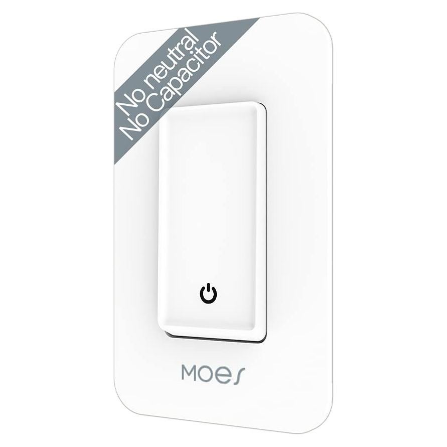 Interruptor de Luz Inteligente WiFi MOES 2ª Gen Sin Neutro 7W