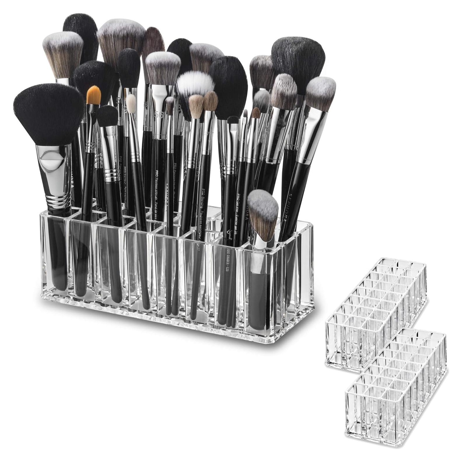 Organizador de Brochas de Maquillaje Acrílico BY ALEGORY 24 Espacios
