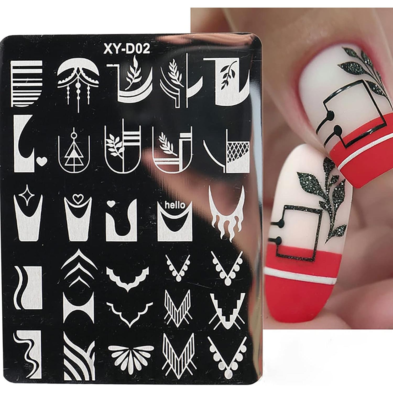 Juego de Plantillas de Estampado de Uñas KKUOO - 6 Piezas