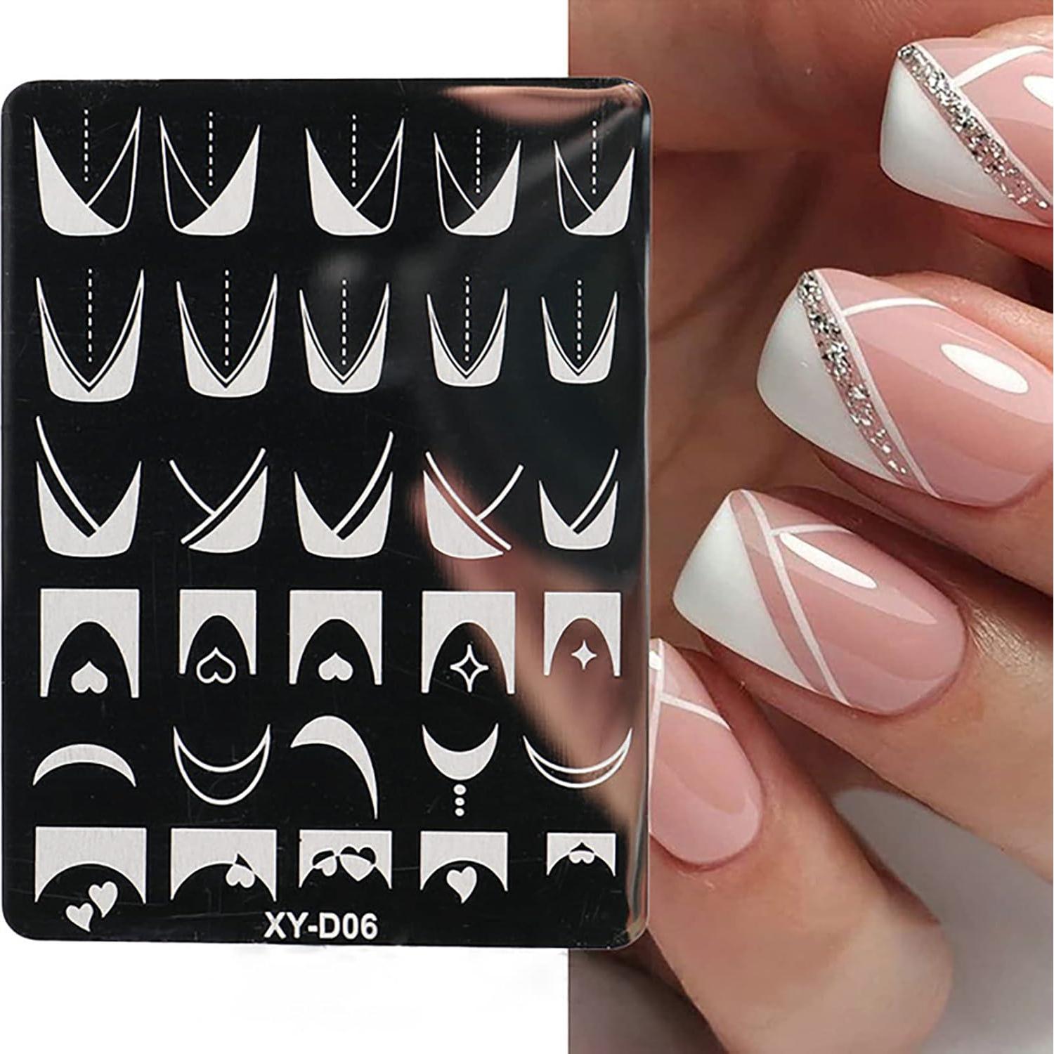 Juego de Plantillas de Estampado de Uñas KKUOO - 6 Piezas