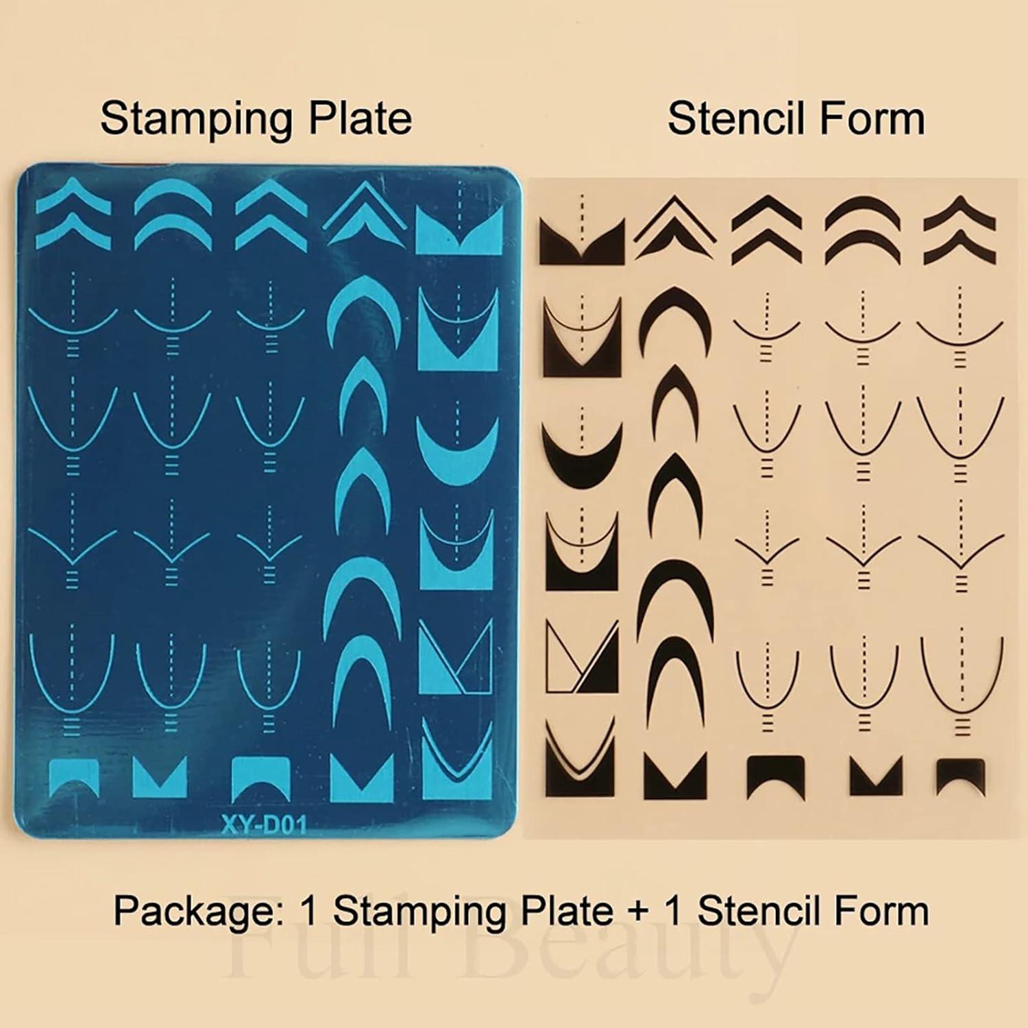 Juego de Plantillas de Estampado de Uñas KKUOO - 6 Piezas