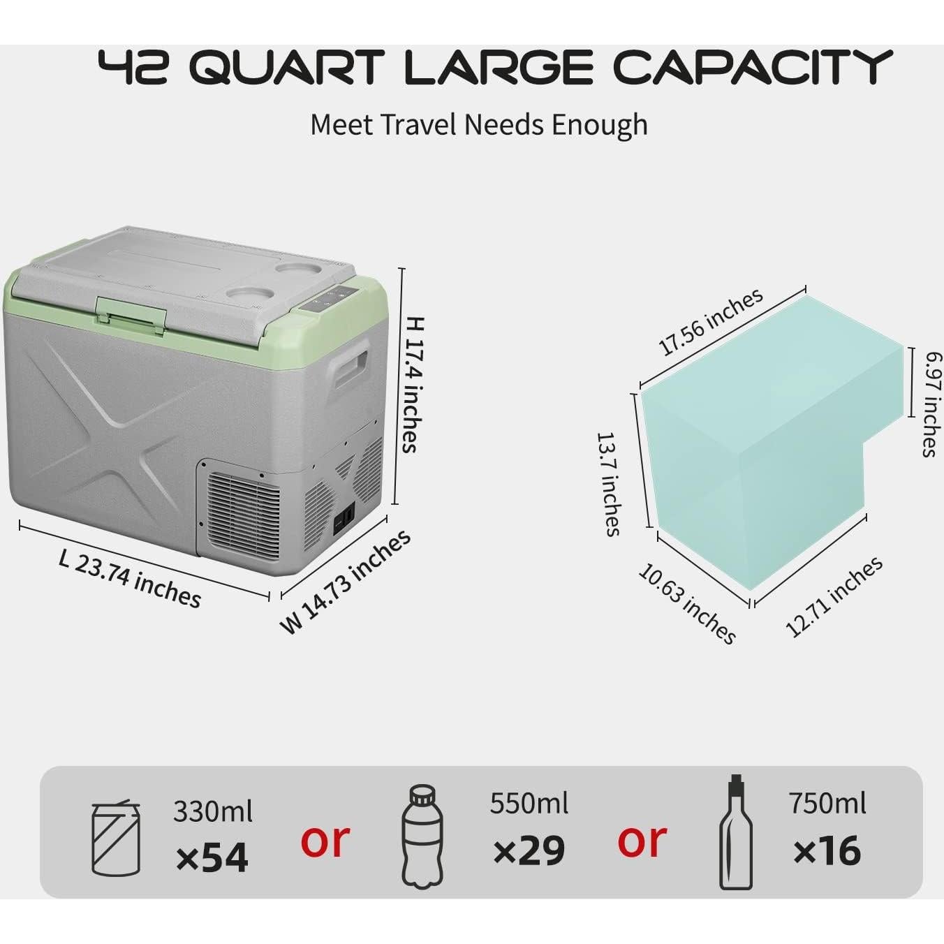 Alpicool Nevera Portátil X40 39.87L 12V para Camping y Pesca