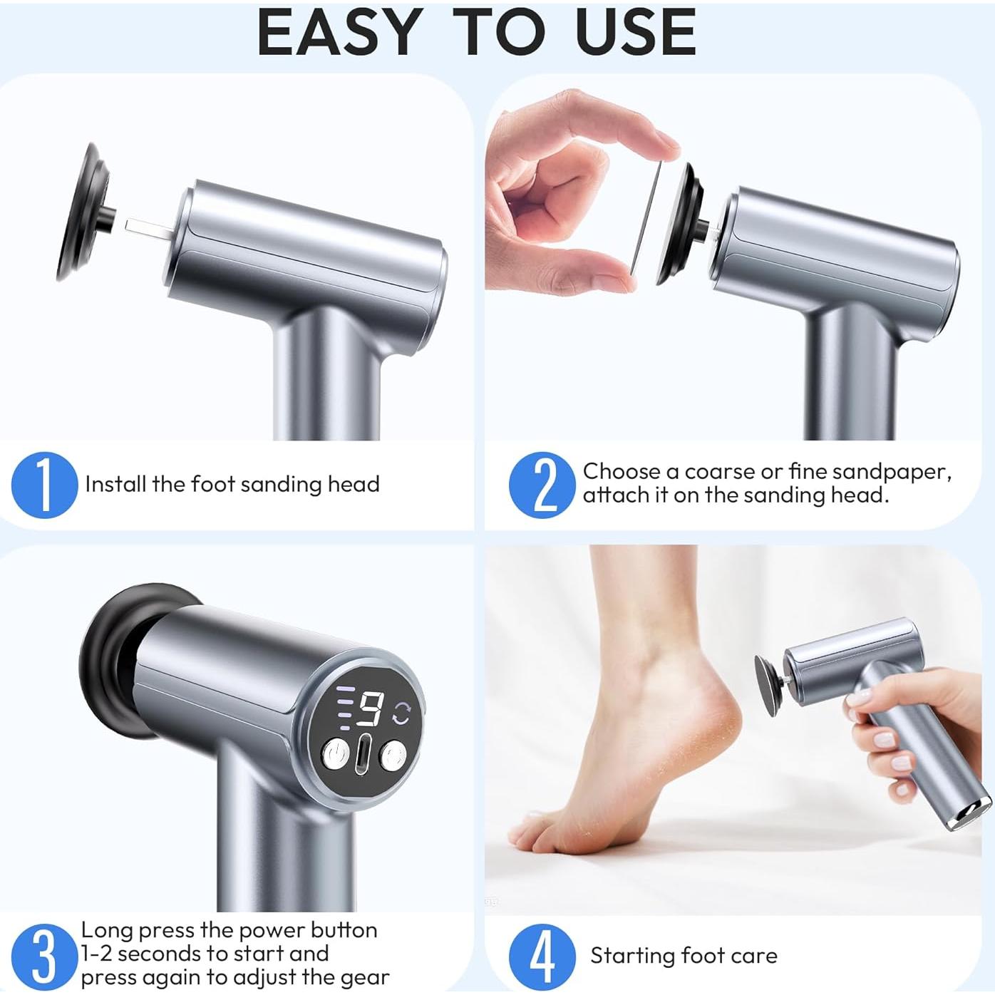 Removedor de Callos Eléctrico Drivox A8 2-en-1 Recargable