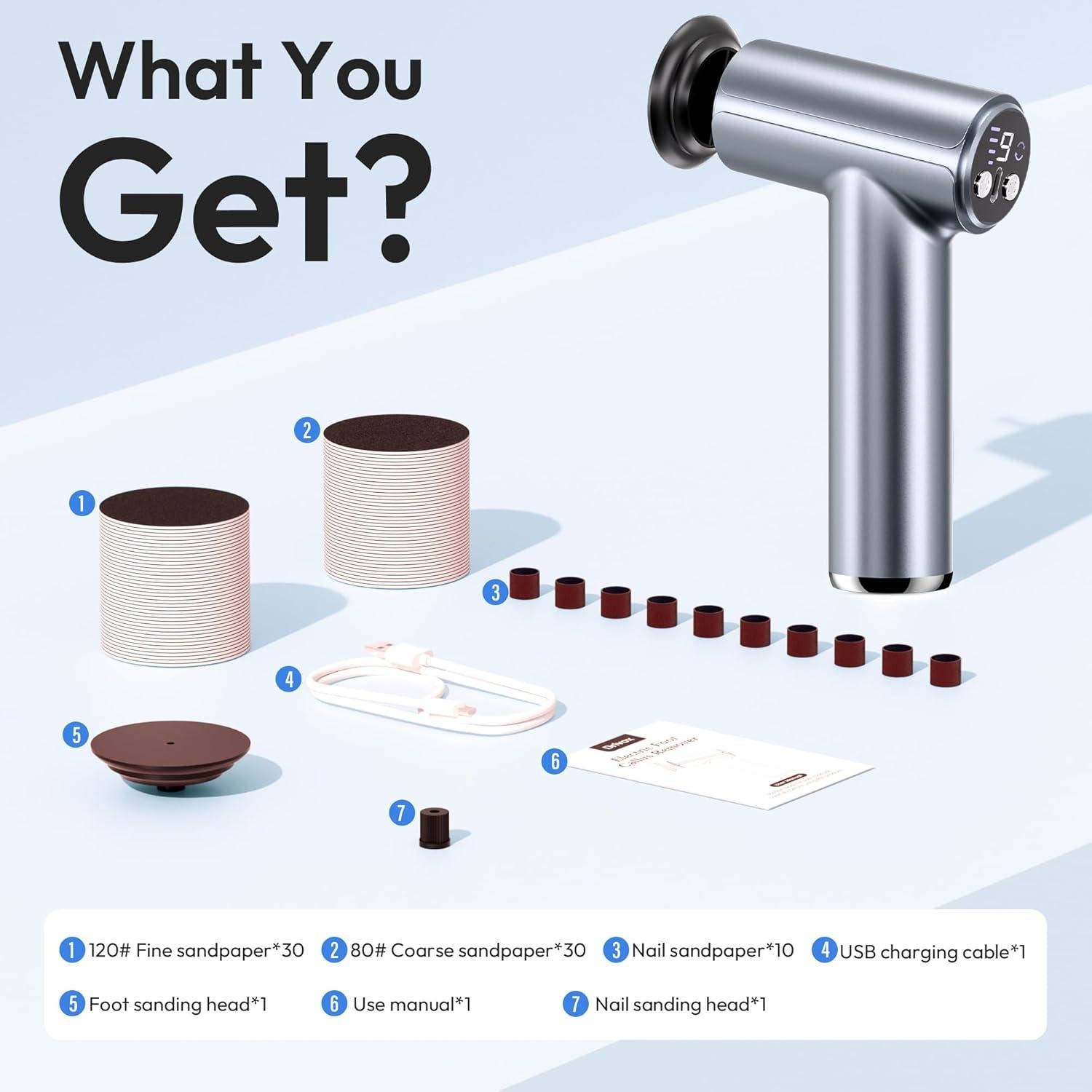 Removedor de Callos Eléctrico Drivox A8 2-en-1 Recargable