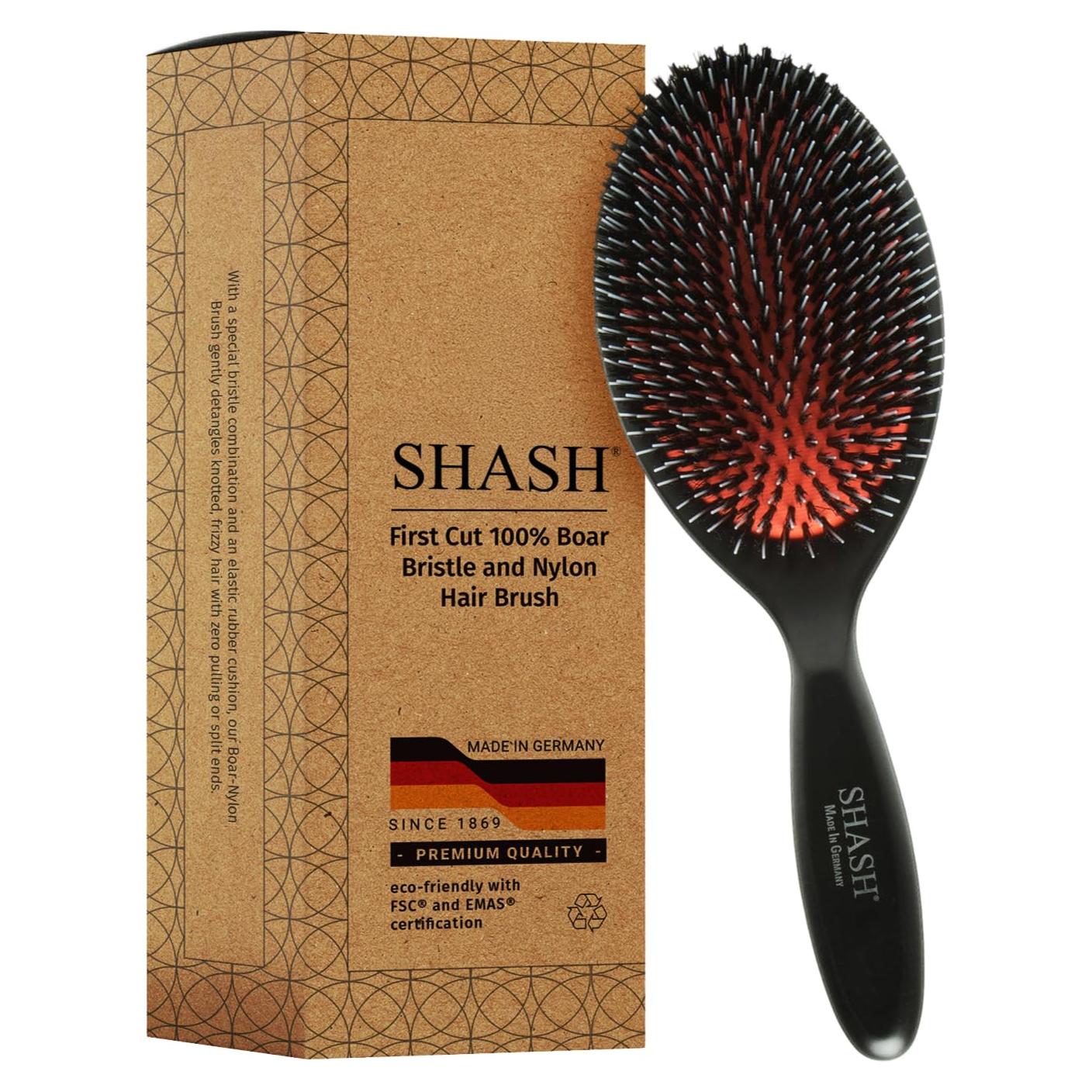 Cepillo de Jabalí Grande SHASH - Nylon 100% para Cabello Grueso