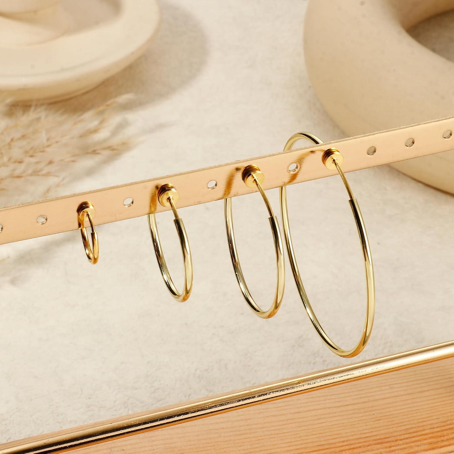 Pendientes de Aro Clip On Magitaco 8 Pares Acero Inoxidable