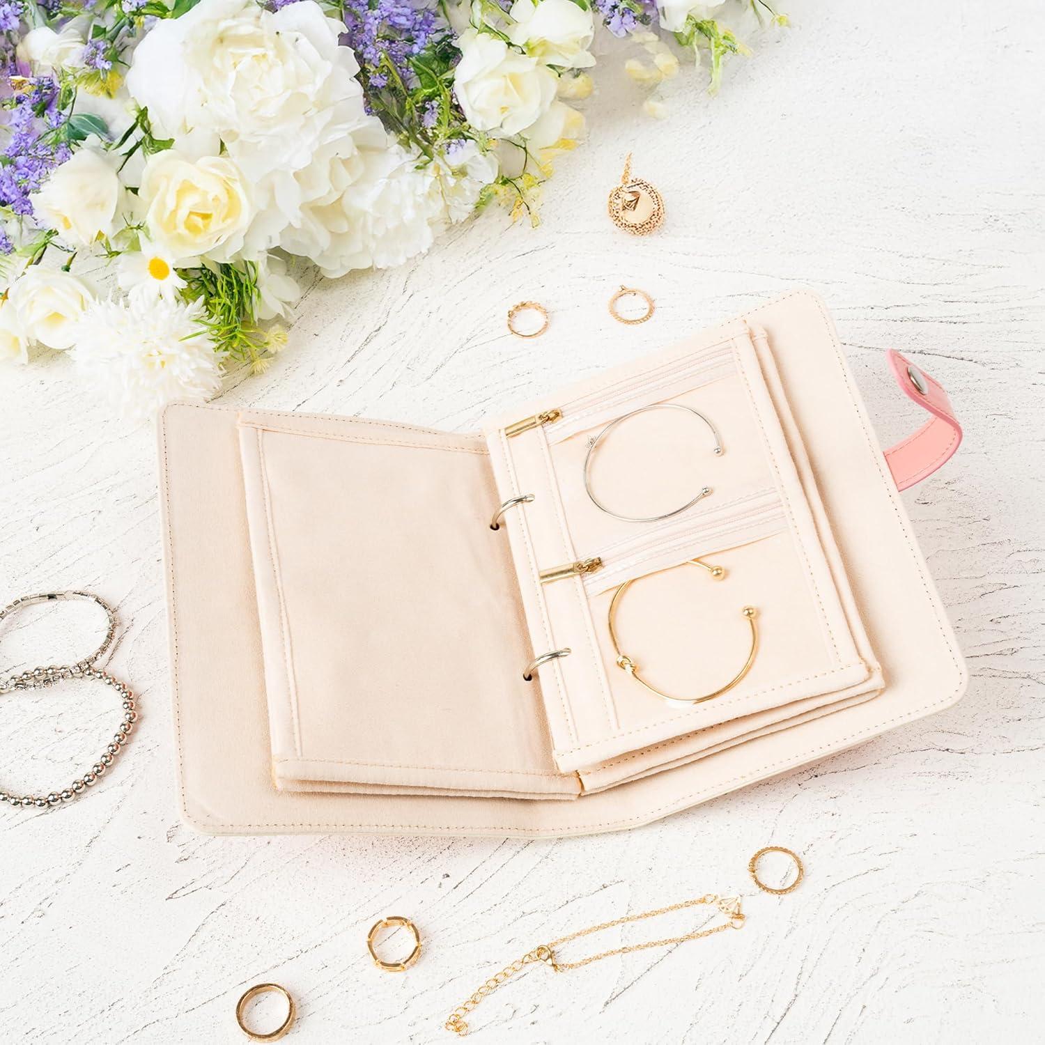 Organizador de Joyas de Viaje FurUlixty - Estuche 21x15cm 5 Bolsillos