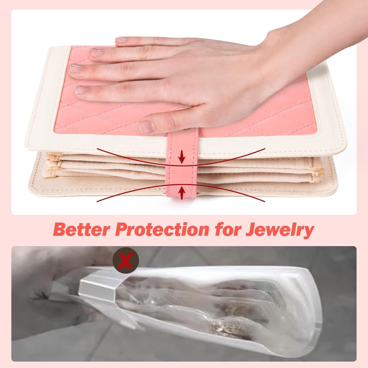 Organizador de Joyas de Viaje FurUlixty - Estuche 21x15cm 5 Bolsillos