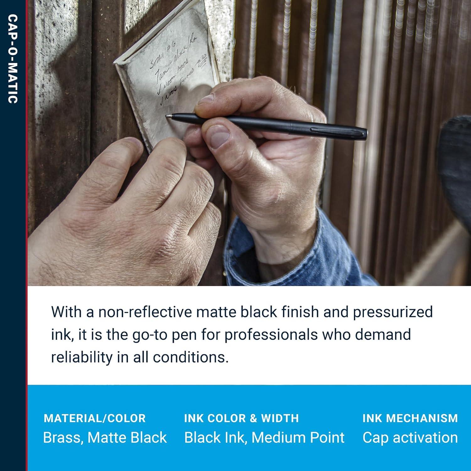 Bolígrafo Espacial Fisher M4B Militar Negro Mate Tinta Negra