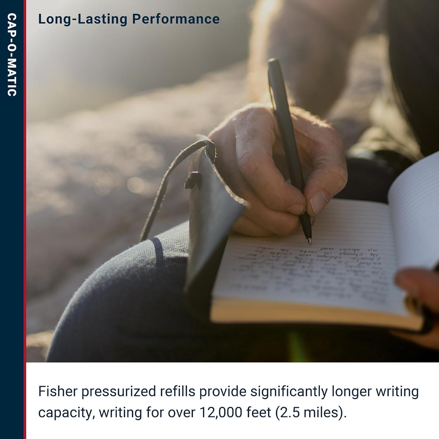 Bolígrafo Espacial Fisher M4B Militar Negro Mate Tinta Negra