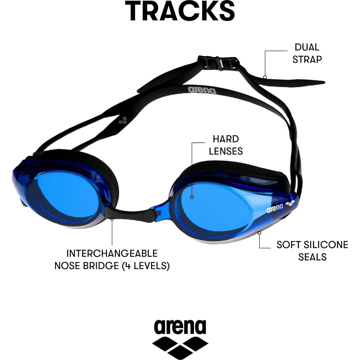 Gafas de Natación Arena Tracks Unisex Adulto Aprobadas FINA