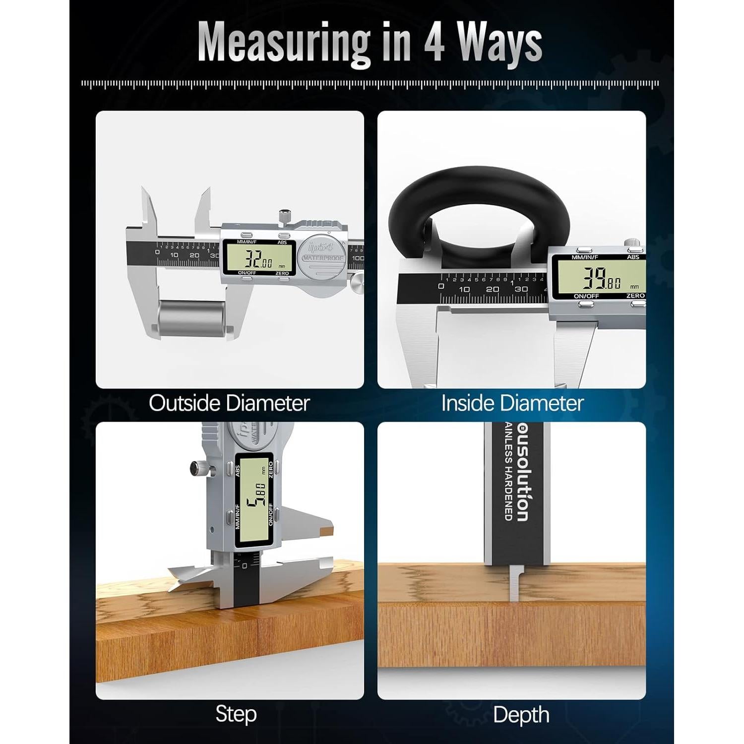 Calibrador Digital Housolution 15 cm ABS IP54 Acero Inoxidable
