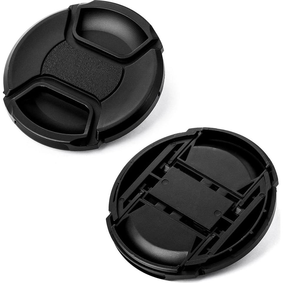 43mm Lens Cap Bundle, 3 Pack Universal Snap on Front Centre Pinch Lens Cover Set with Microfiber Lens Cleaning Cloth for Canon Nikon Sony Olympus DSLR Camera + Camera Lens Cleaning Pen