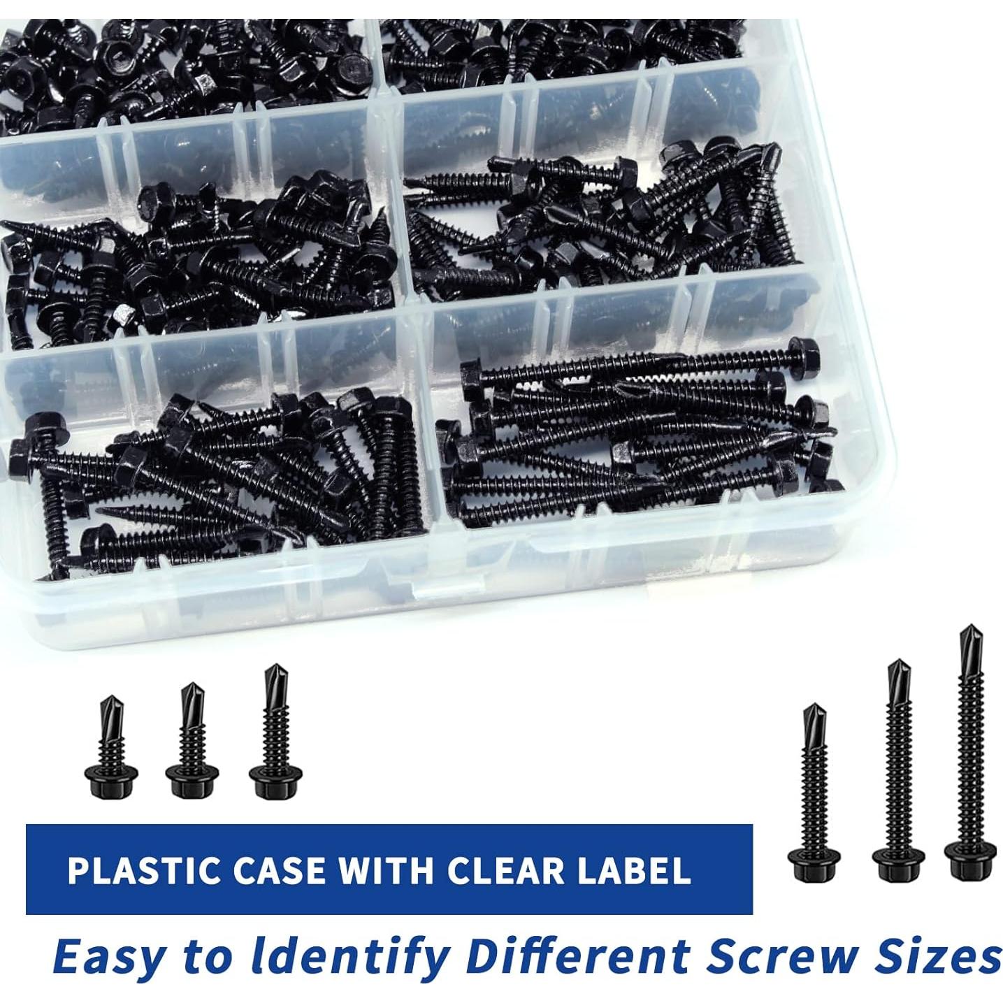 Kit de Tornillos Autoperforantes JROUTH #8 220 PCS Acero Inoxidable