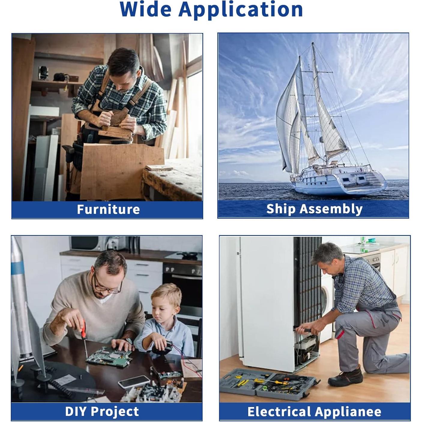 Kit de Tornillos Autoperforantes JROUTH #8 220 PCS Acero Inoxidable