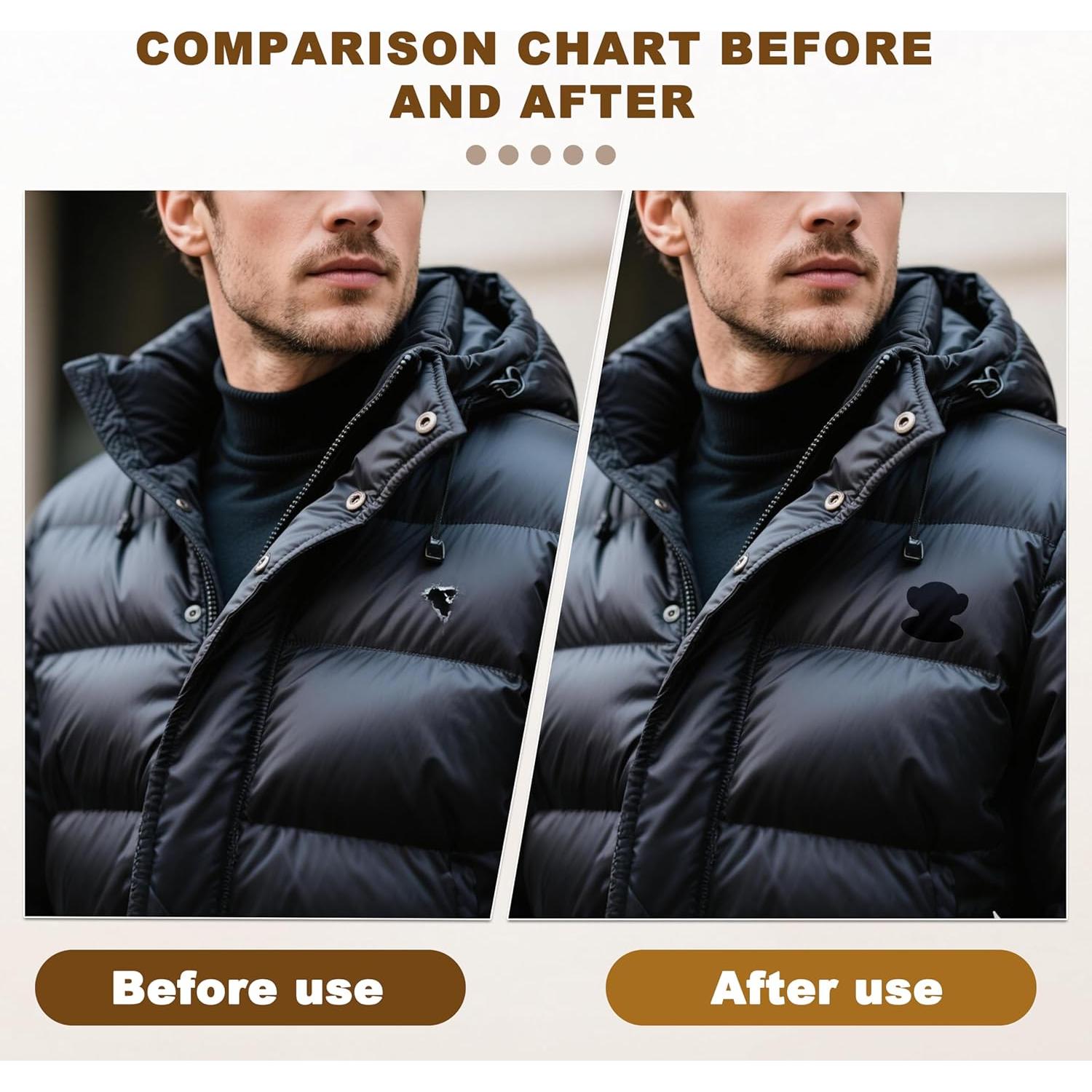 Parche de reparación Azobur para chaquetas de plumas - 2 piezas, impermeable