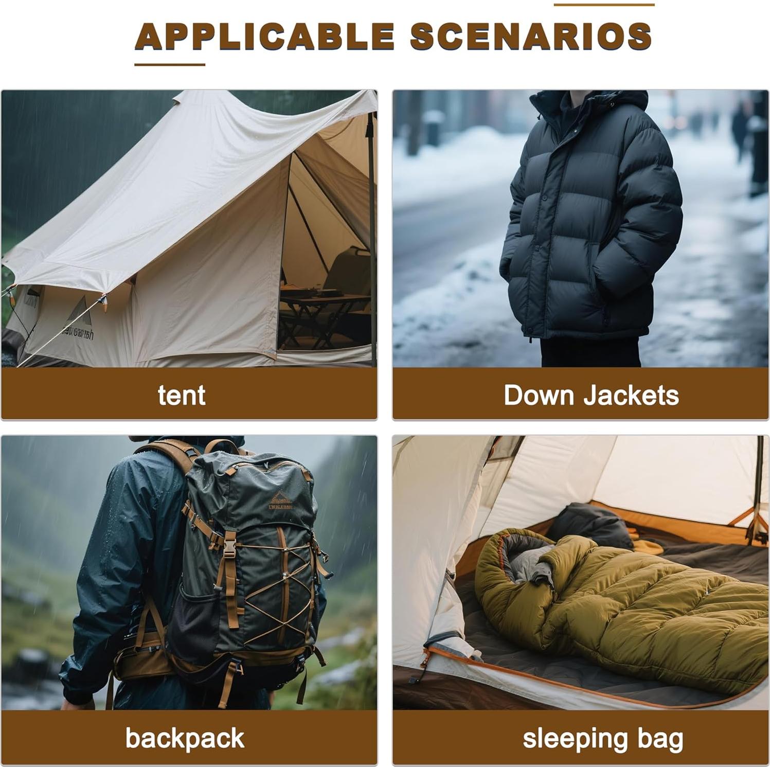 Parche de reparación Azobur para chaquetas de plumas - 2 piezas, impermeable