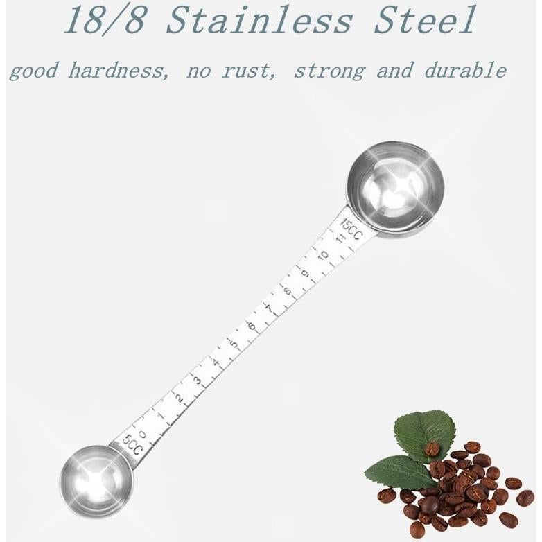 Cucharas Medidoras Doble CoaGu Acero Inoxidable 5ml y 15ml