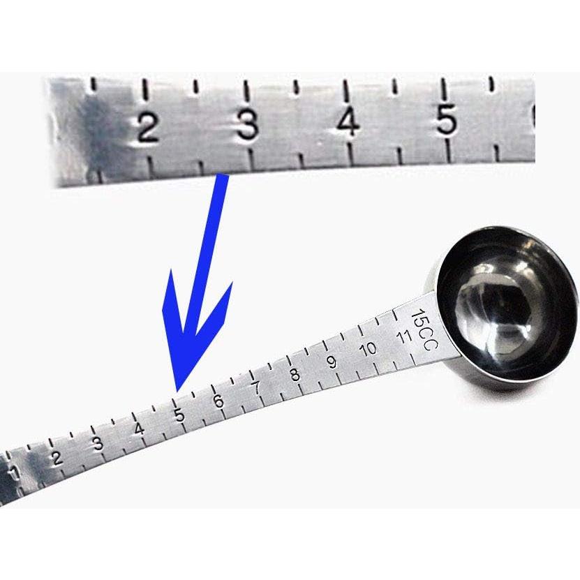 Cucharas Medidoras Doble CoaGu Acero Inoxidable 5ml y 15ml