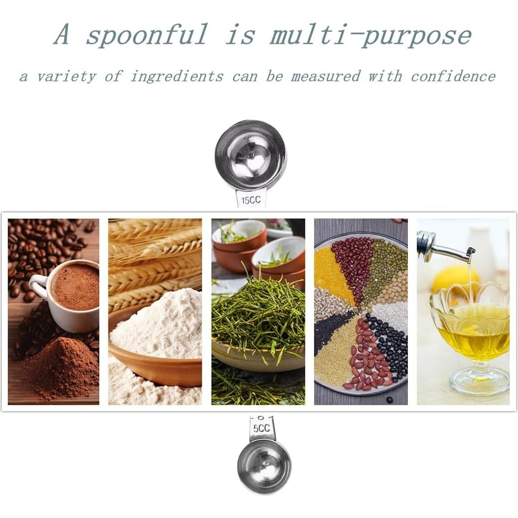 Cucharas Medidoras Doble CoaGu Acero Inoxidable 5ml y 15ml