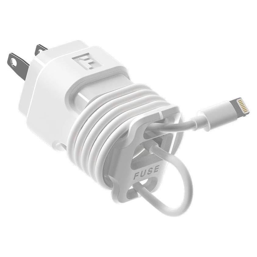 Enrollador de Cargador Fuse Snap Back 5W Lightning Blanco