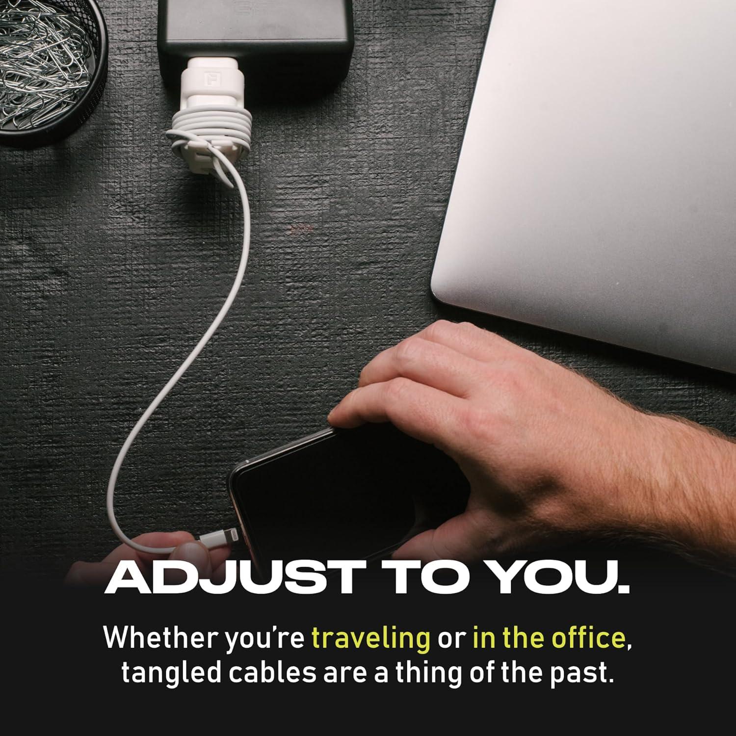 Enrollador de Cargador Fuse Snap Back 5W Lightning Blanco