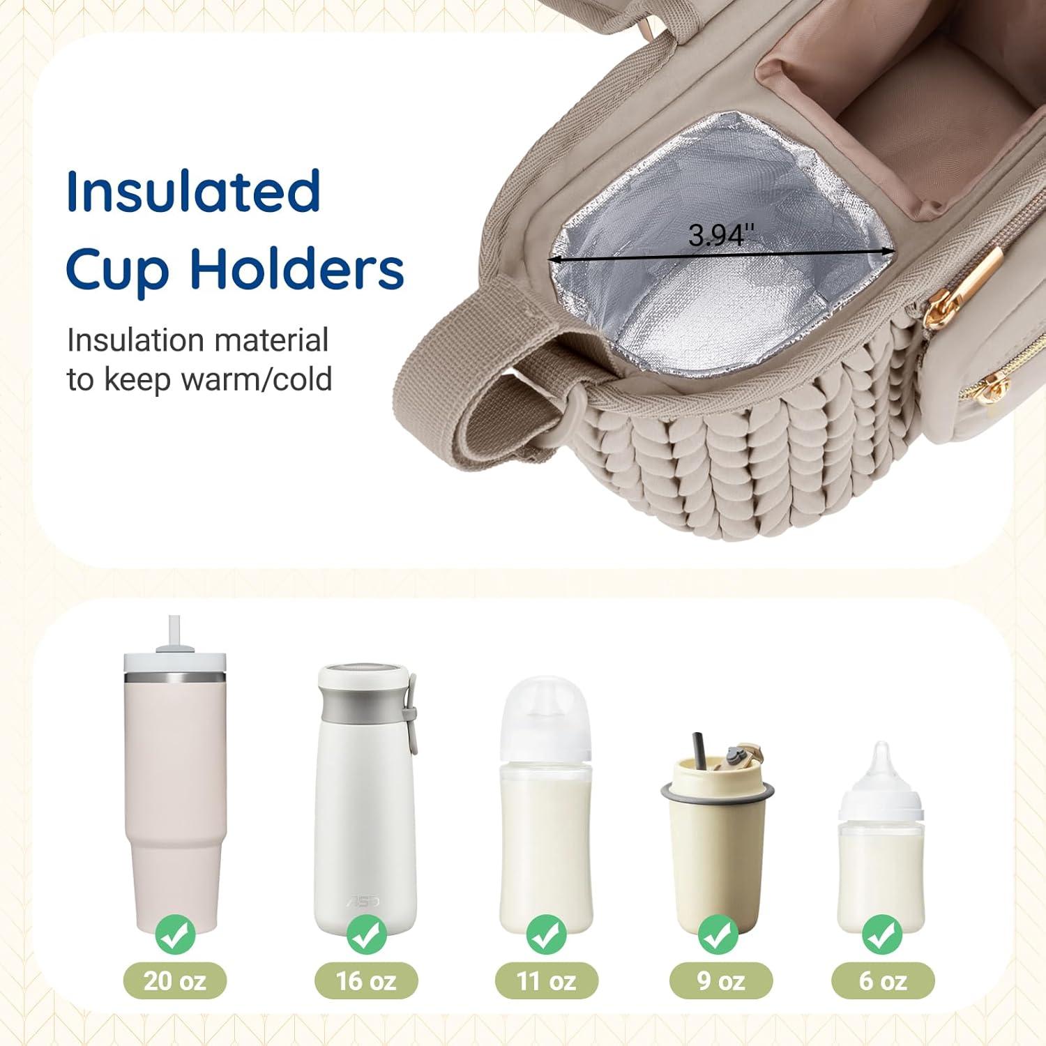 Organizador de Carrito Mommore Negro con Portavasos Aislados