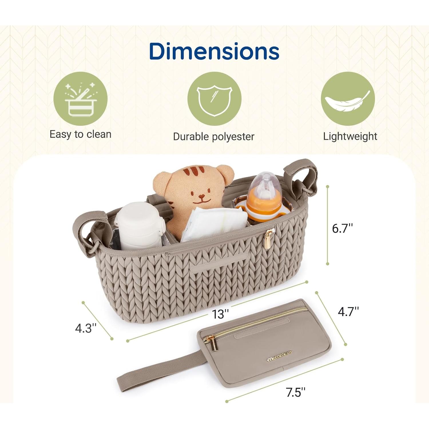 Organizador de Carrito Mommore Negro con Portavasos Aislados