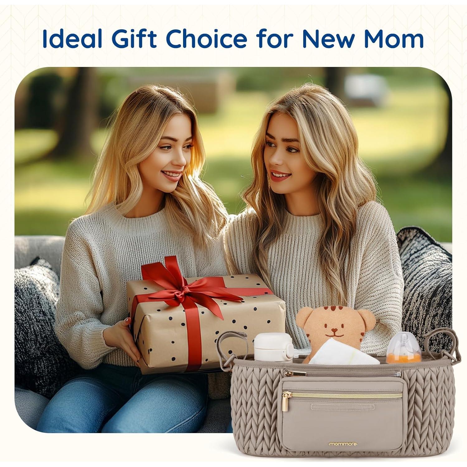 Organizador de Carrito Mommore Negro con Portavasos Aislados