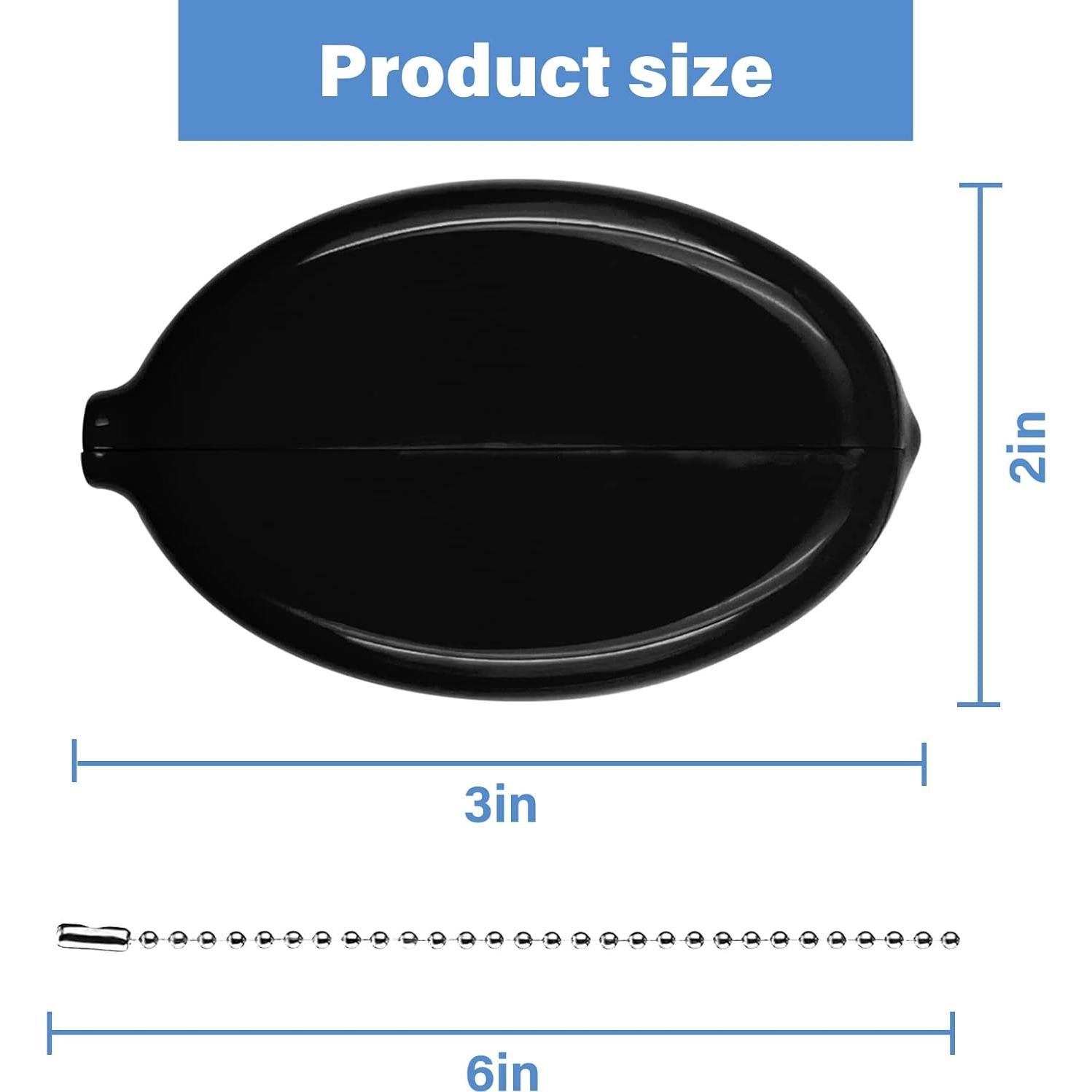 Monedero Ovalado DEEZOMO Negro - Organizador de Monedas 5x7.6cm