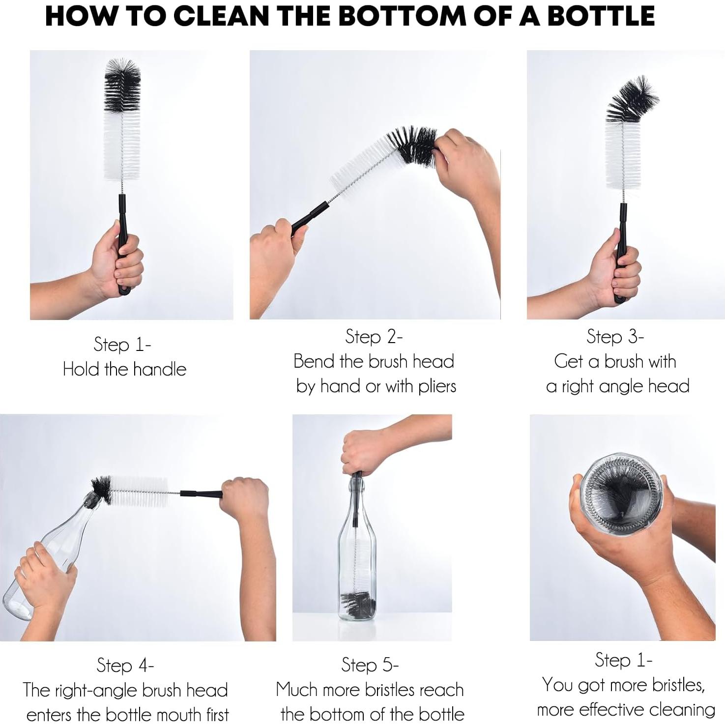 Cepillo de Limpieza de Botellas ALINK 43 cm Negro Flexible