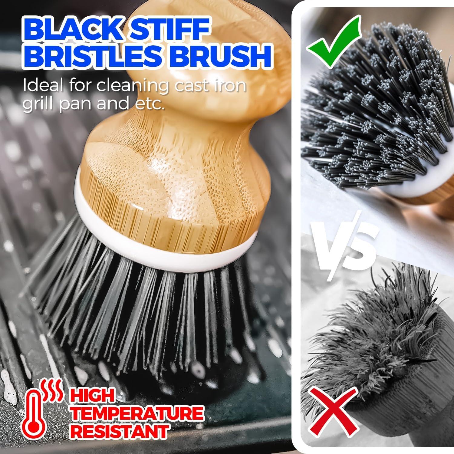 Juego de Cepillos de Cocina Holikme 6 Piezas Bambú Gris