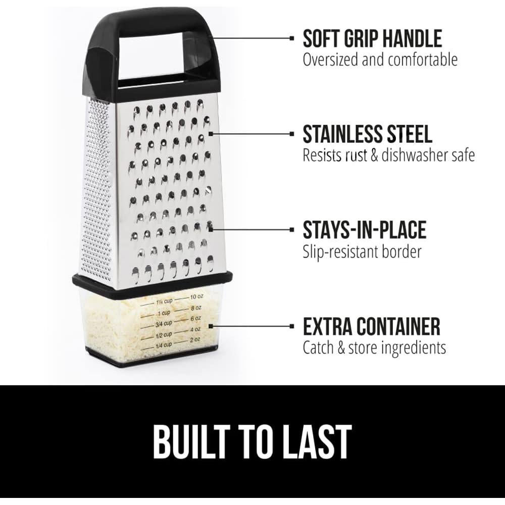 Rallador de Queso Gorilla Grip XL 4 Lados Acero Inoxidable