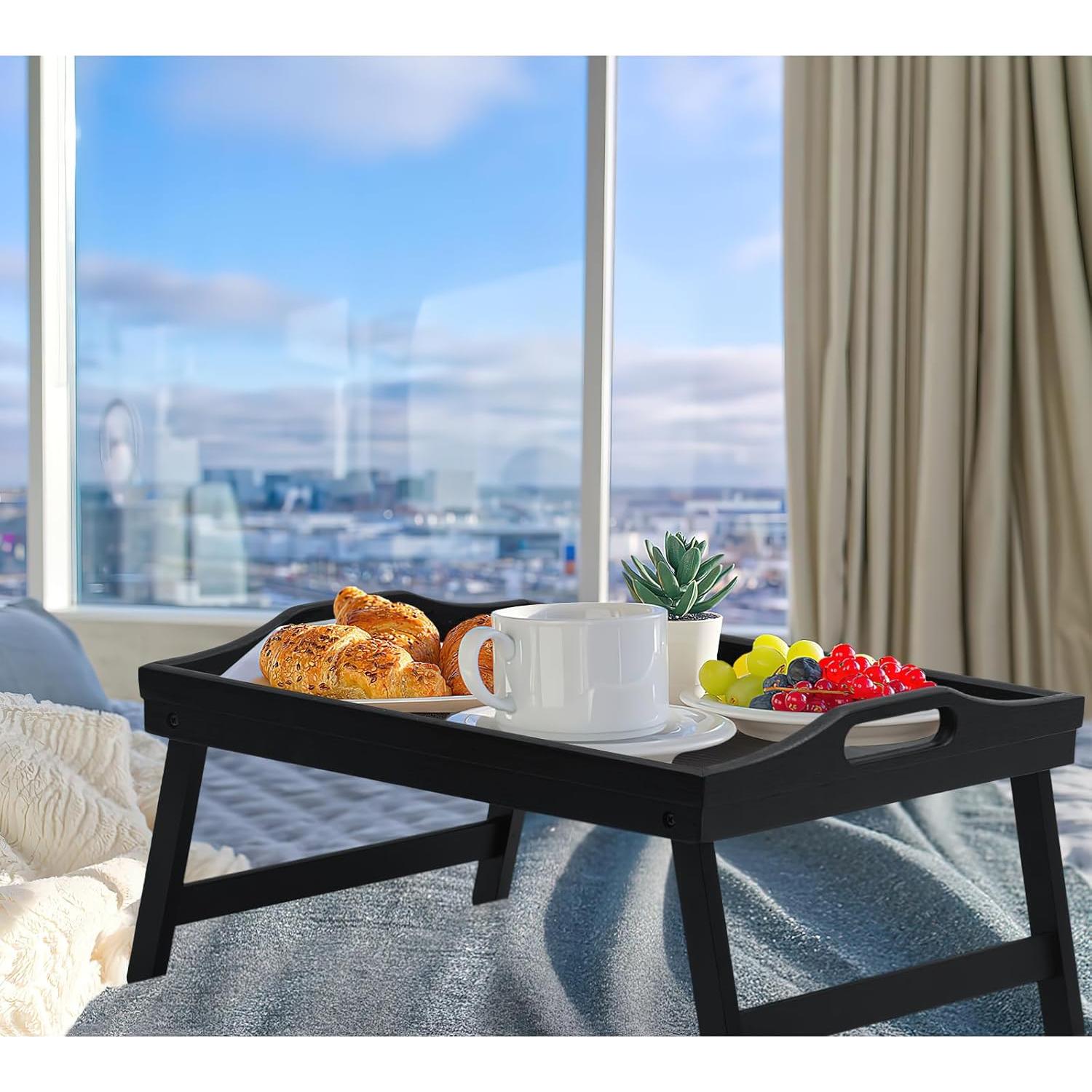 Bandeja de Cama Plegable Mxbamhyc 2 Pack Bambú 42.9x31.2 cm