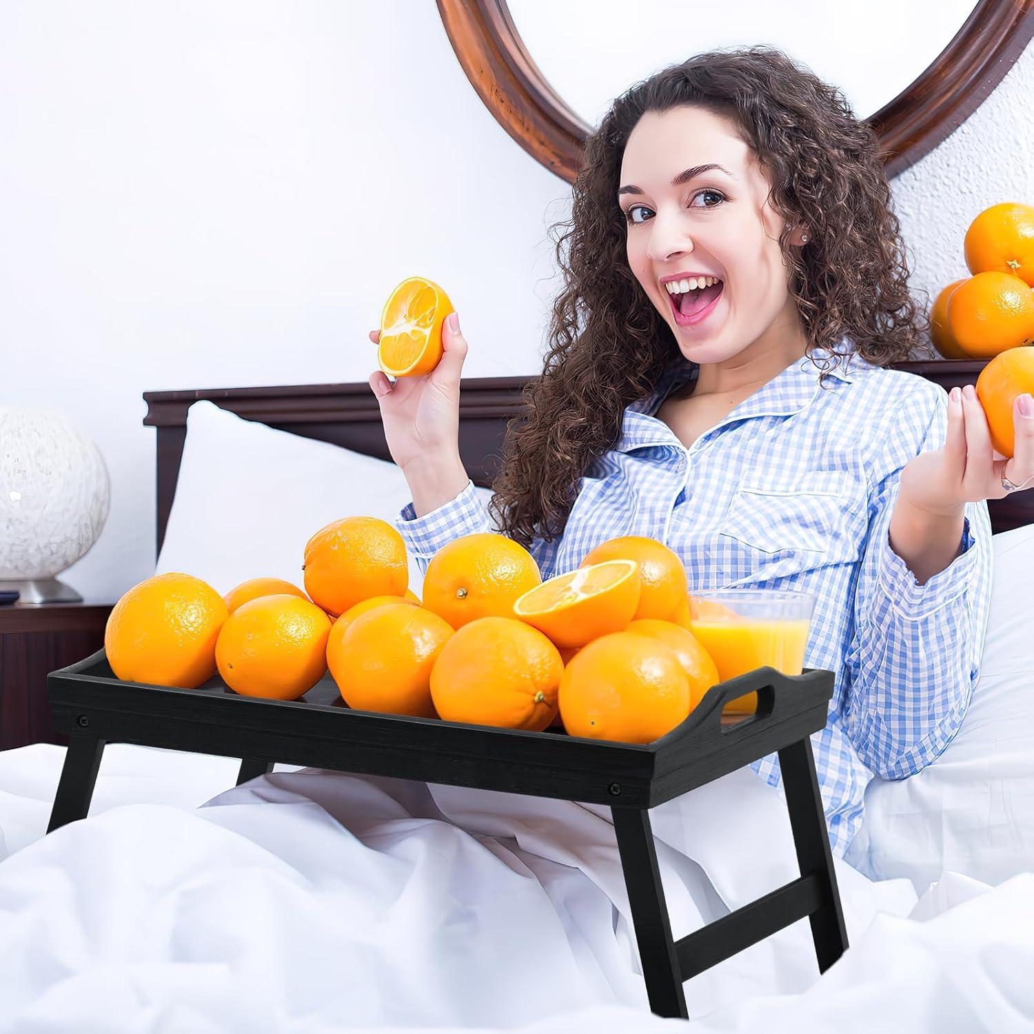 Bandeja de Cama Plegable Mxbamhyc 2 Pack Bambú 42.9x31.2 cm