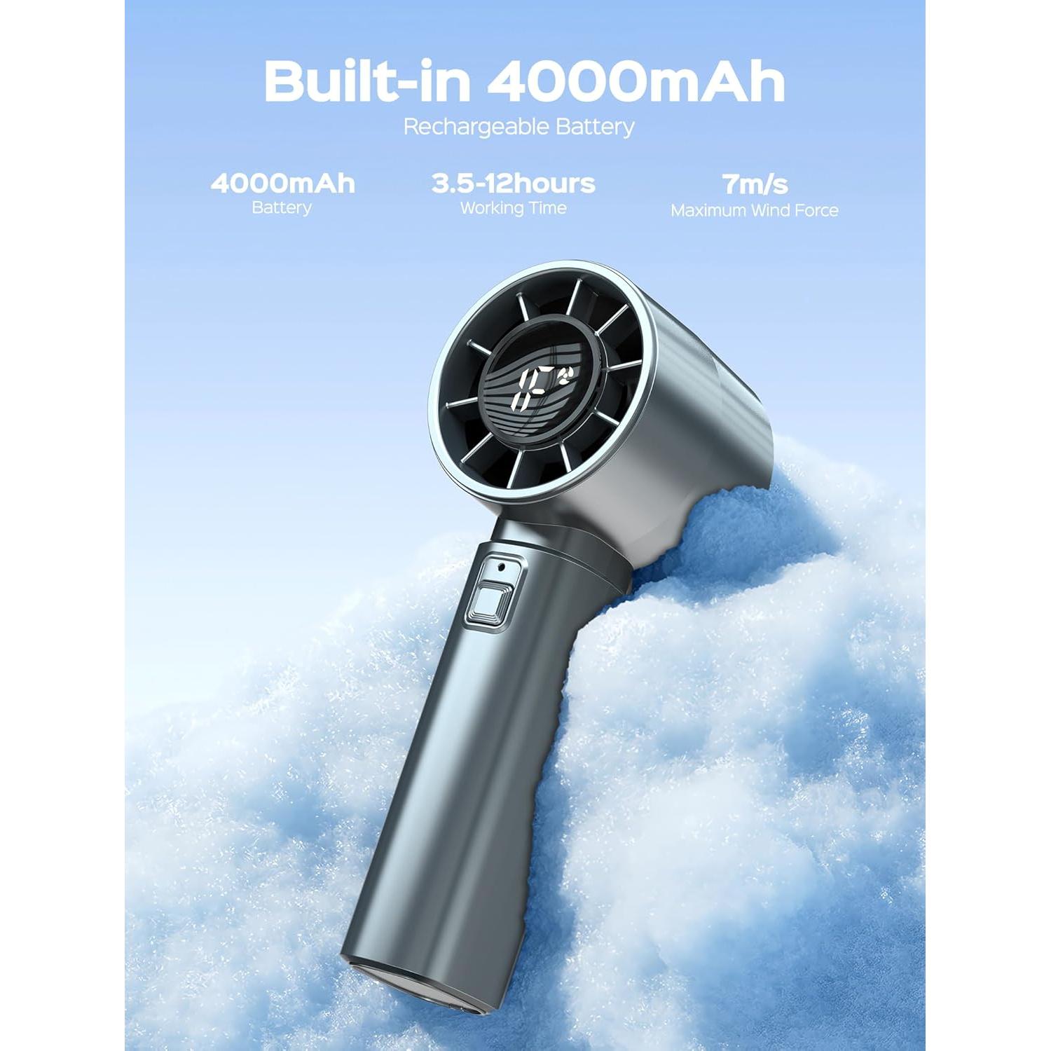 Ventilador Portátil ERABAY FY-8002 Recargable USB 4000mAh 5 Velocidades