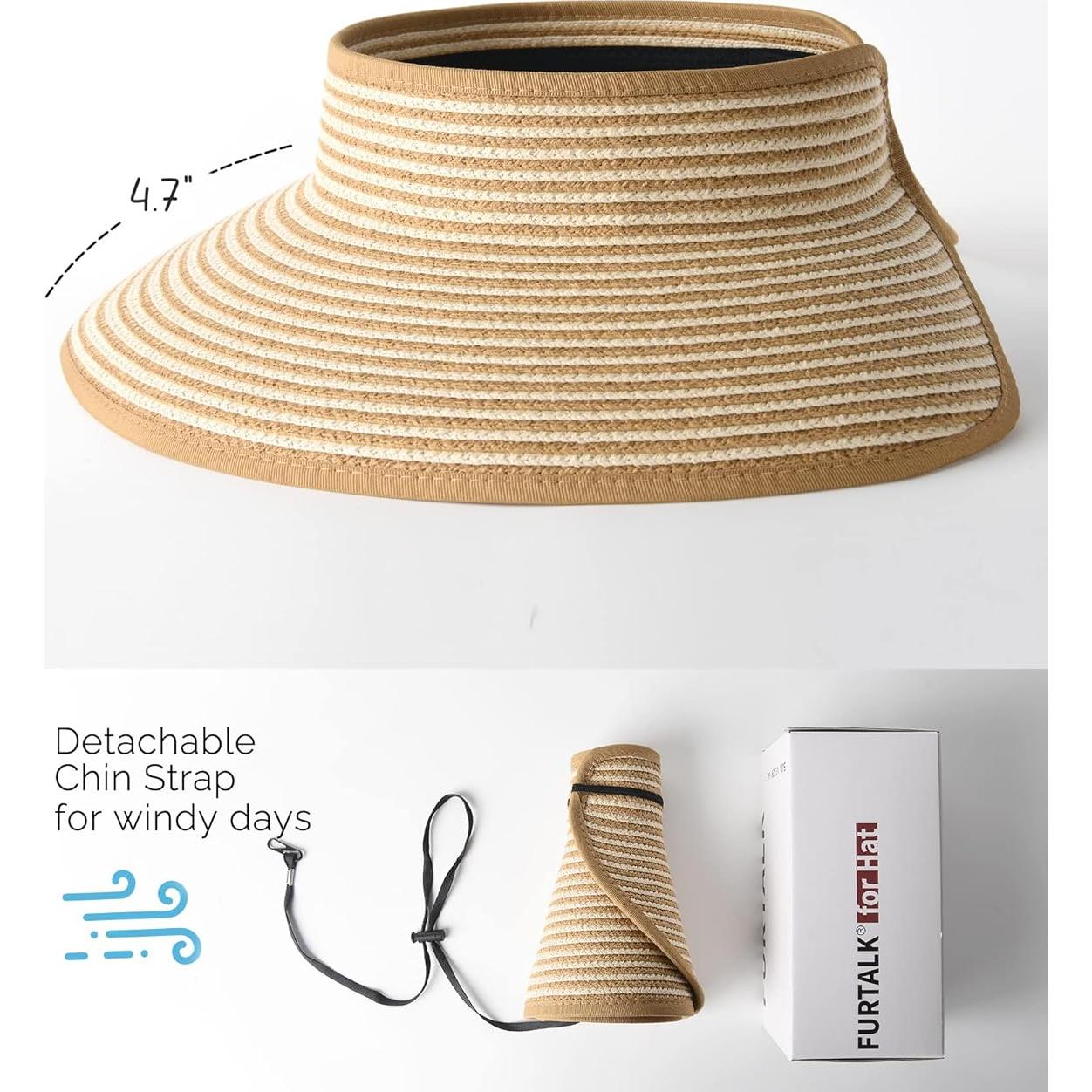 Sombrero de sol FURTALK para mujer, ala ancha, UPF 80+
