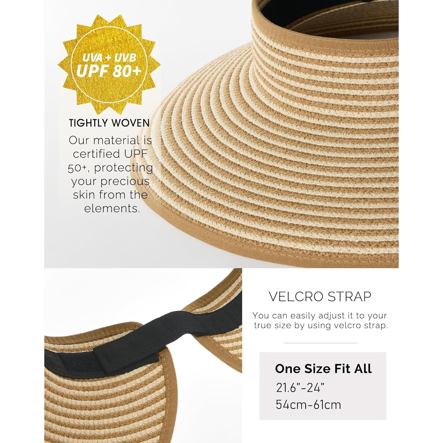 Sombrero de sol FURTALK para mujer, ala ancha, UPF 80+