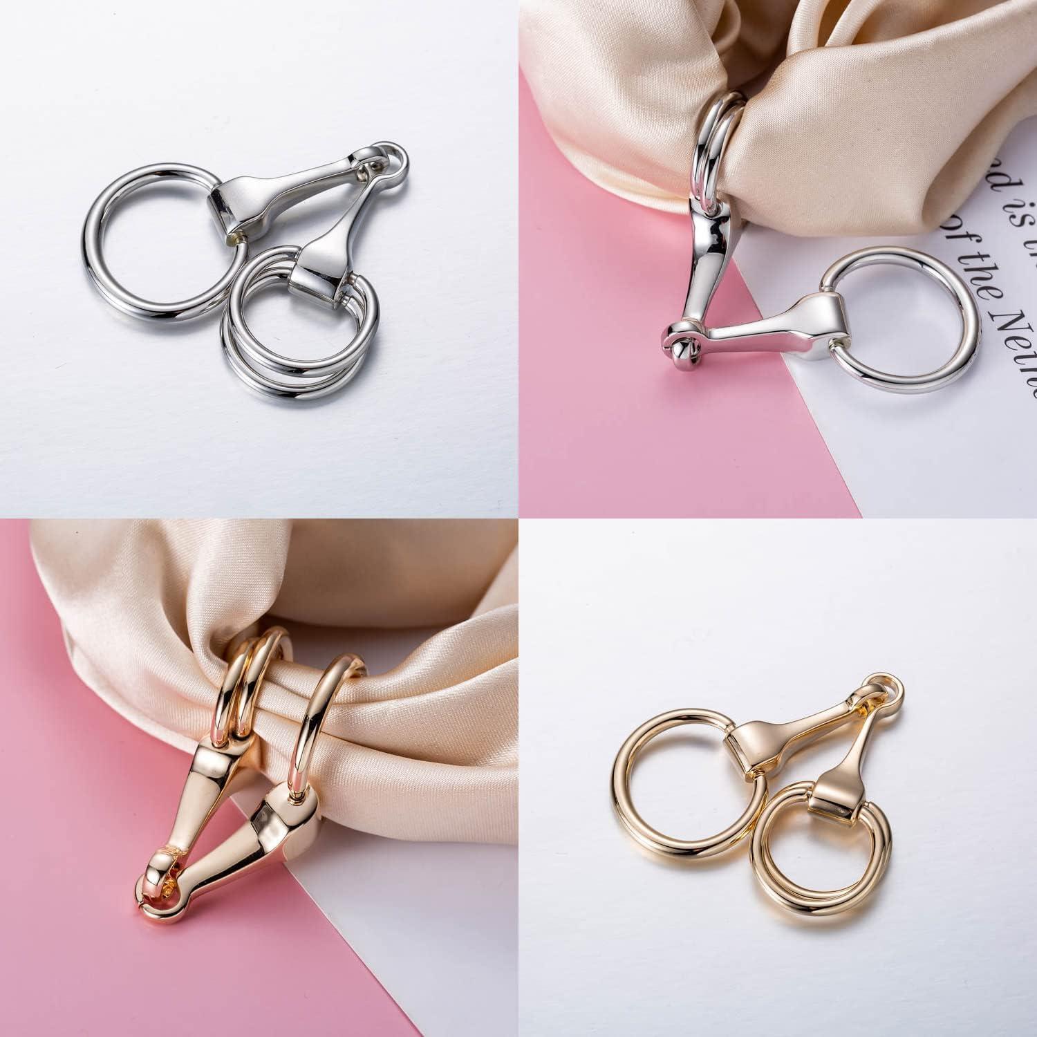 2 Piezas Hebilla de Bufanda Cuadrada de Aleación de Zinc Oro Plata