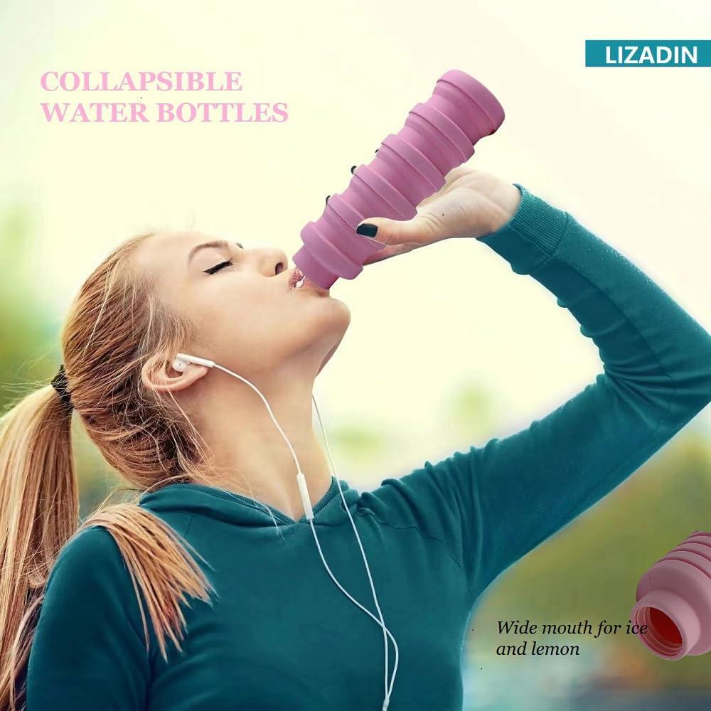 Botellas de Agua Plegables LIZADIN 500ml Silicona BPA Free