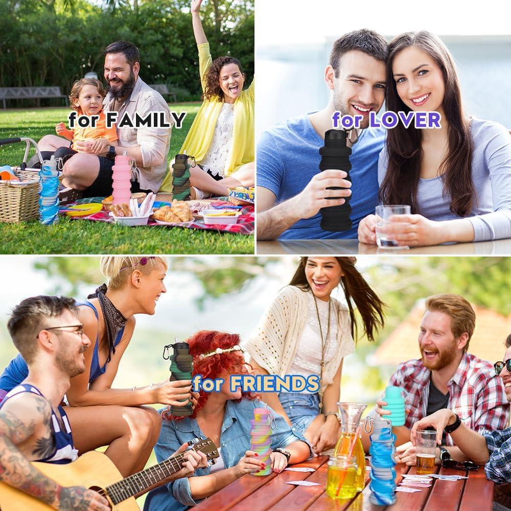 Botellas de Agua Plegables LIZADIN 500ml Silicona BPA Free