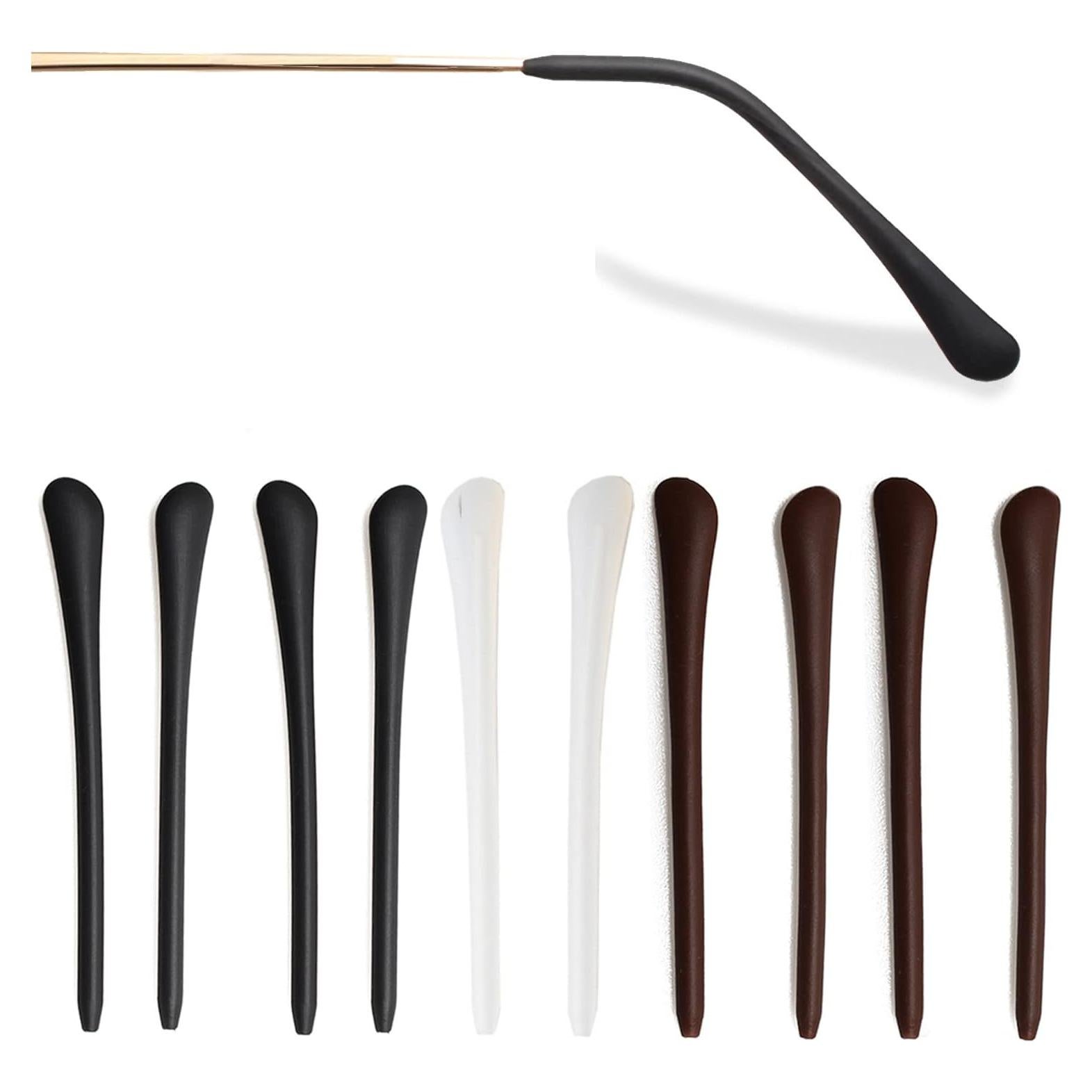 Puntas de Gafas de Silicona Antideslizante KECHIO 2 Negro 1 Blanco 2 Marrón